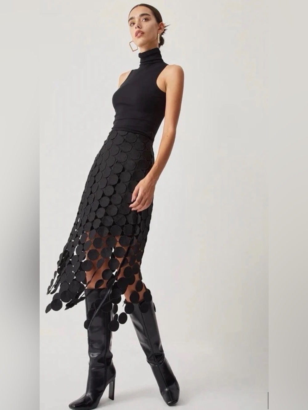 Commense Black Laser Cut Multi Circle
Double Layered Skirt Size Medium - Picture 2 of 5
